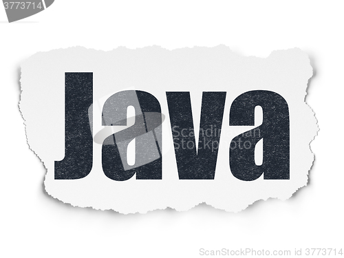 Image of Software concept: Java on Torn Paper background