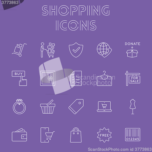 Image of Shopping icon set.