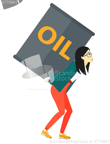 Image of Woman with oil can.