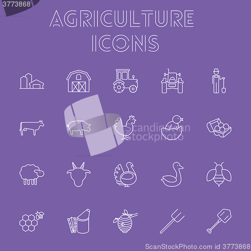 Image of Agriculture icon set.