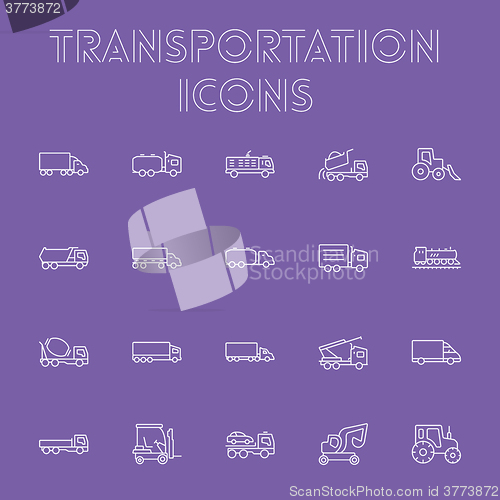 Image of Transportation icon set.