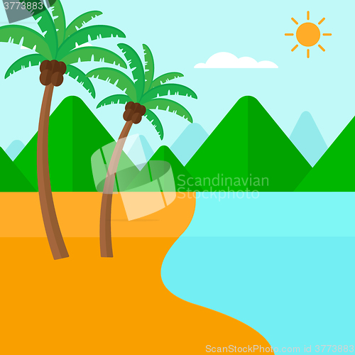 Image of Background of tropical beach and sea.