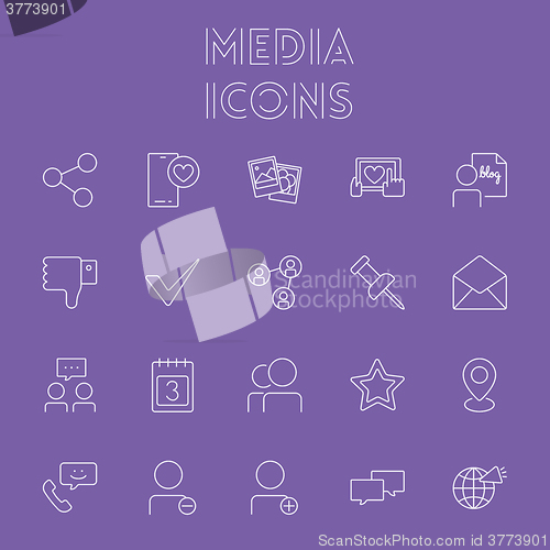 Image of Media icon set.