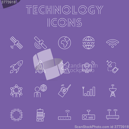 Image of Technology icon set.