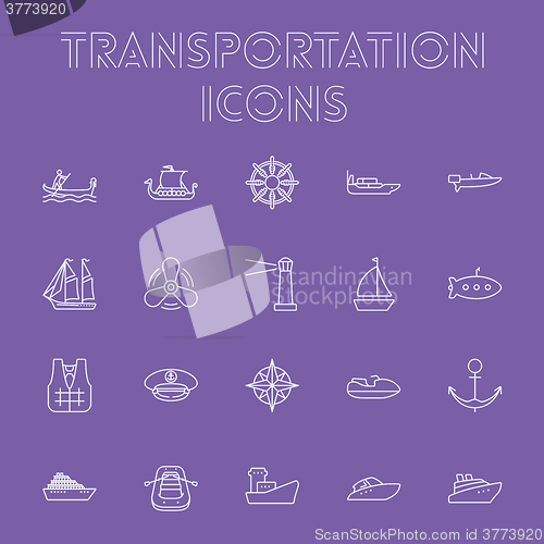 Image of Transportation icon set.