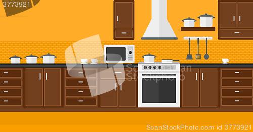 Image of Background of kitchen with appliances.