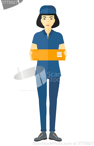 Image of Woman delivering box.