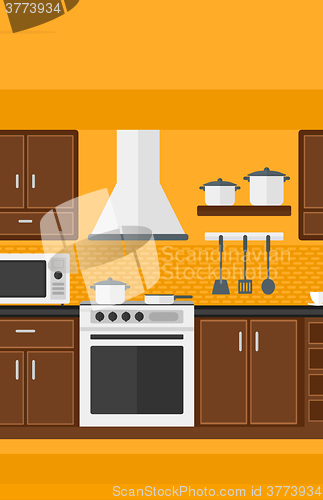 Image of Background of kitchen with appliances.