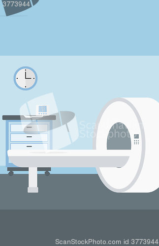 Image of Background of hospital room with MRI machine.