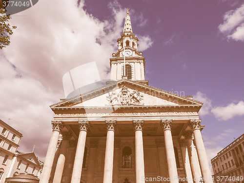 Image of Retro looking St Martin church in London