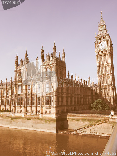 Image of Houses of Parliament in London vintage
