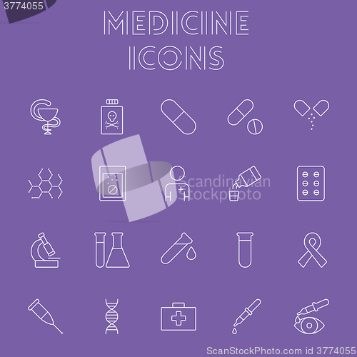 Image of Medicine icon set.