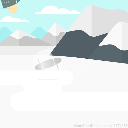 Image of Background of snow capped mountain.