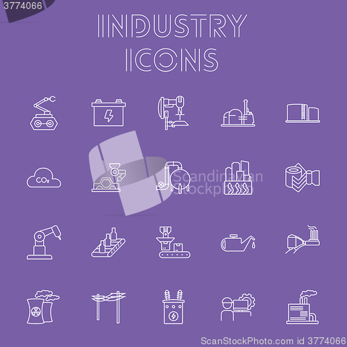 Image of Industry icon set.