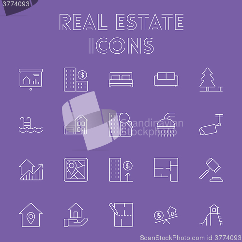 Image of Real estate icon set.