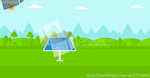 Image of Background of mountains with solar panel.