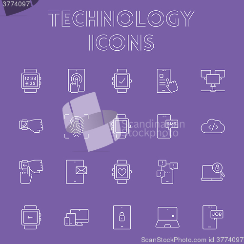 Image of Technology icon set.