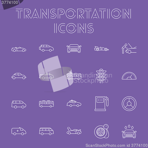 Image of Transportation icon set.