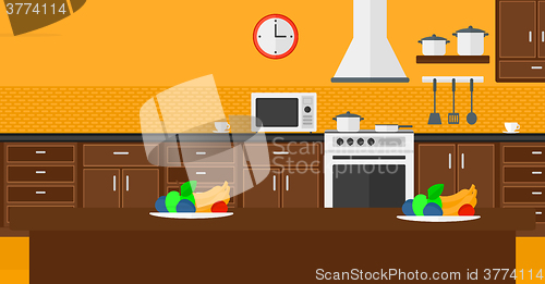 Image of Background of kitchen with appliances.