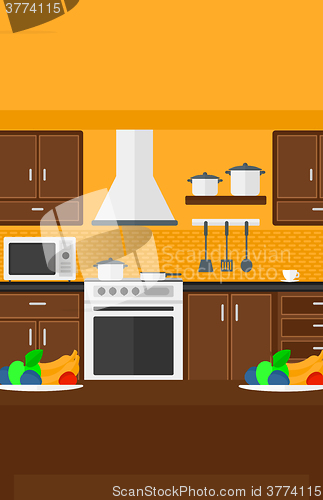 Image of Background of kitchen with appliances.