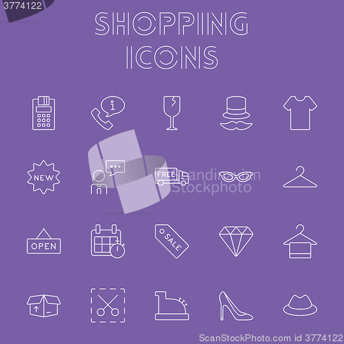 Image of Shopping icon set.