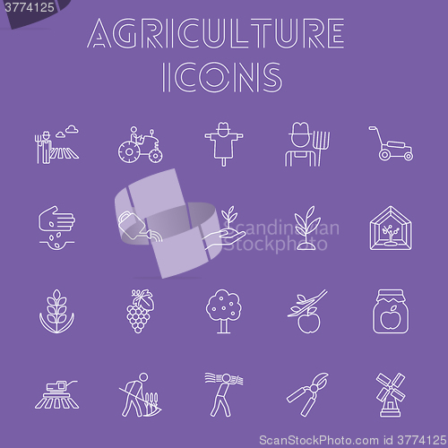 Image of Agriculture icon set.