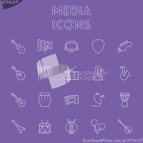 Image of Media icon set.