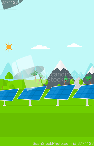 Image of Background of solar power station in the mountain.