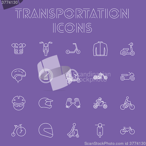 Image of Transportation icon set.