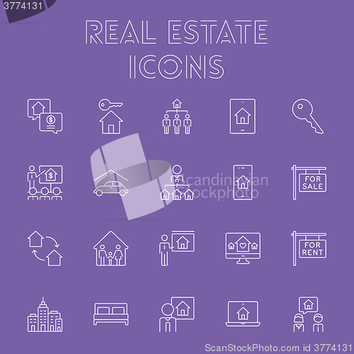 Image of Real estate icon set.