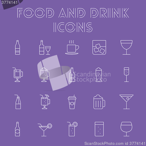 Image of Food and drink icon set.