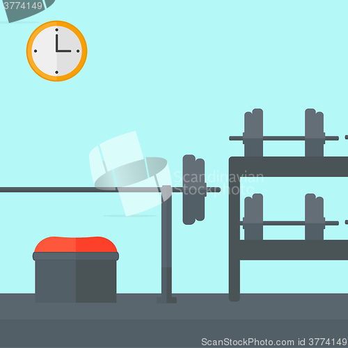 Image of Background of gym with equipment.