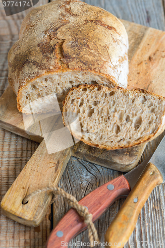 Image of Fresh homemade bread. View from above.