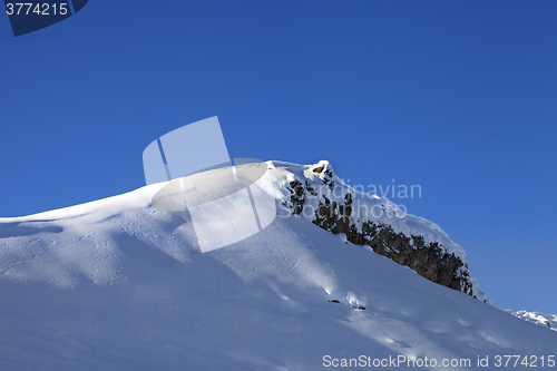 Image of Top of mountains with snow cornice after snowfall