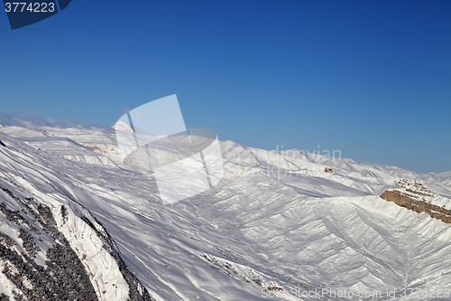 Image of Winter snowy mountains at nice sun day