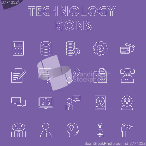 Image of Technology icon set.