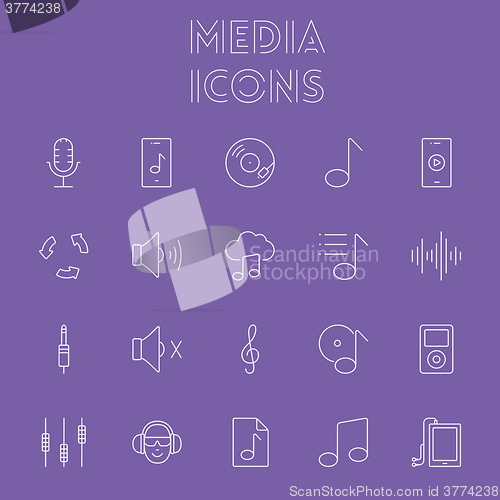 Image of Media icon set.