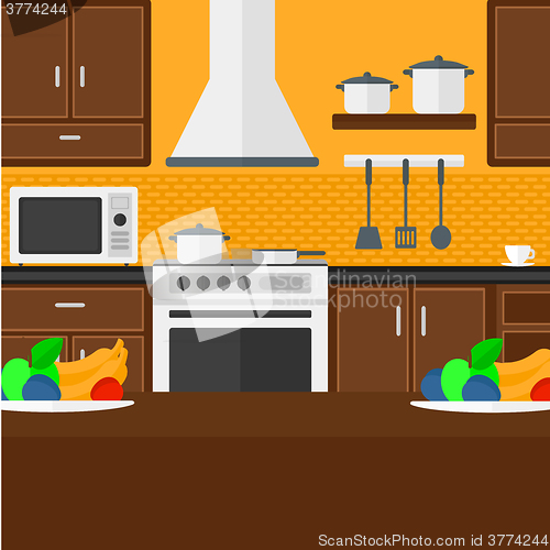 Image of Background of kitchen with appliances.