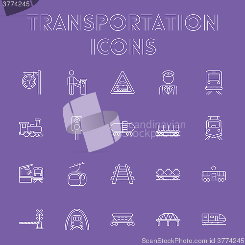 Image of Transportation icon set.