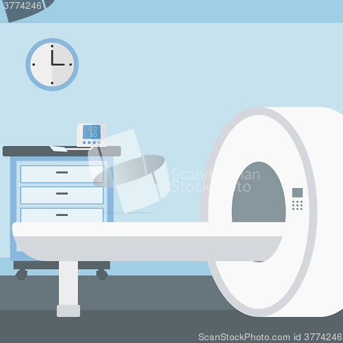 Image of Background of hospital room with MRI machine.