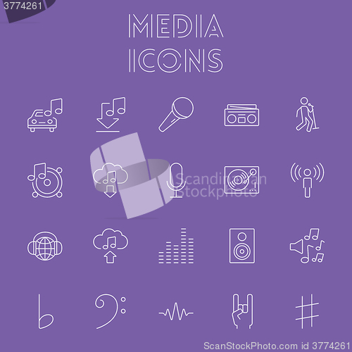 Image of Media icon set.