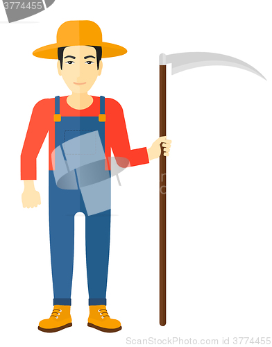Image of Farmer with scythe.