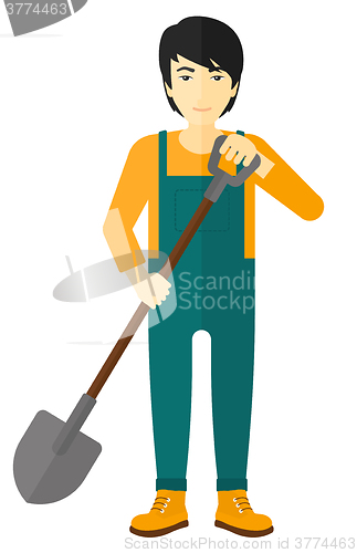 Image of Farmer with spade.