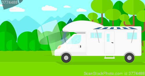 Image of Background of motorhome in the forest.