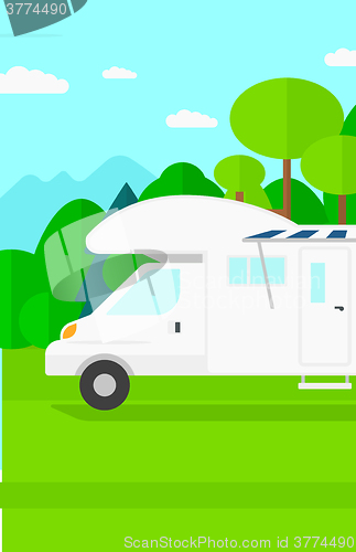 Image of Background of motorhome in the forest.