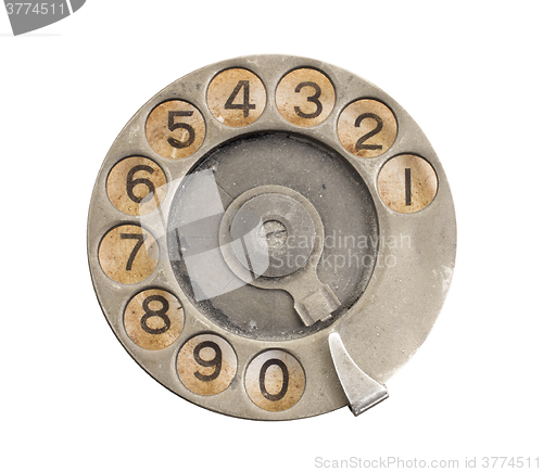 Image of Close up of Vintage phone dial 