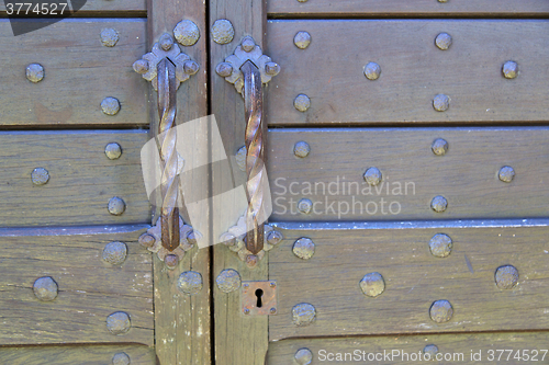 Image of abstract  house  door     in    the milano old        closed  na