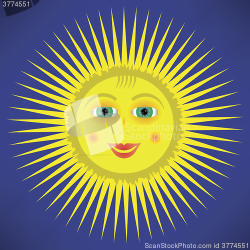 Image of Yellow Cartoon Sun Icon