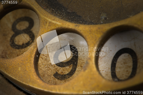 Image of Close up of Vintage phone dial - 9