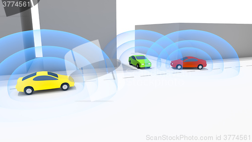 Image of connected autonomous cars